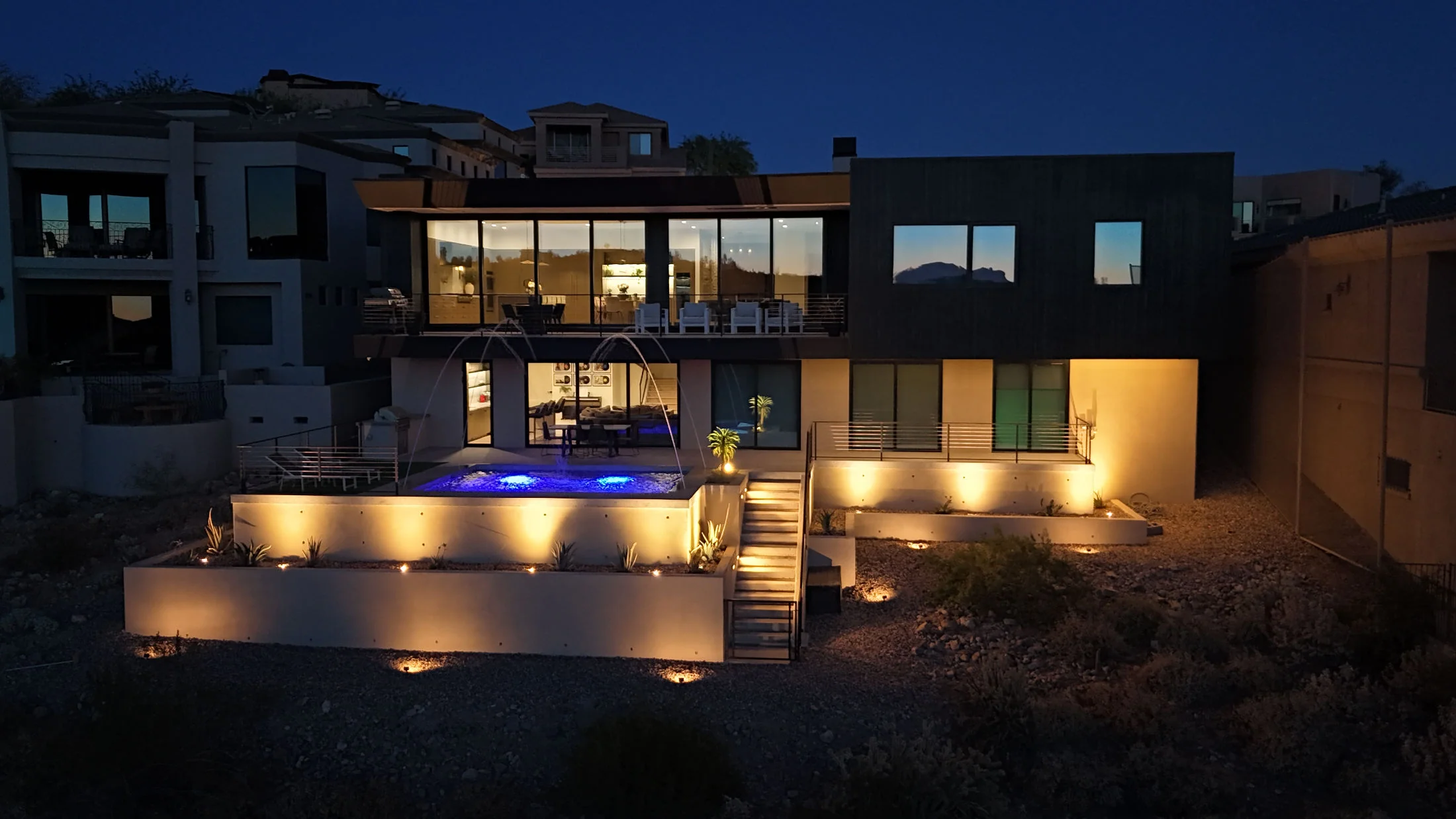 Luxury home at golden hour